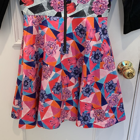 Manoush ‘Arlequin’ Floral Multicolour Skater Dress Size US 4 - Picture 8 of 9